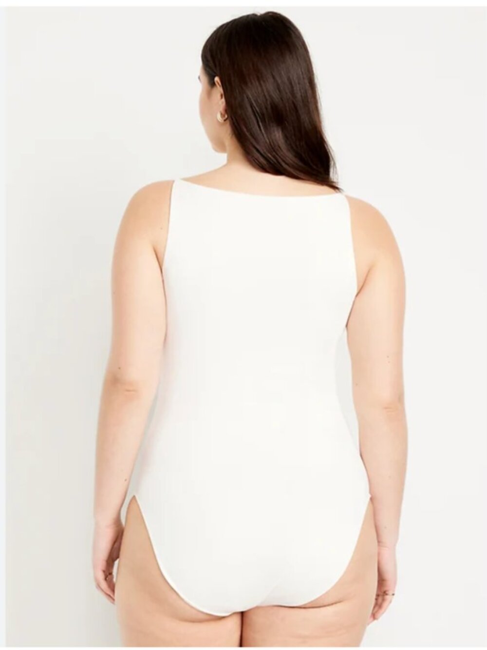 Old Navy Double Layer Cami Bodysuit White Sea Salt XL Stretch Fitted Tank - Picture 2 of 13